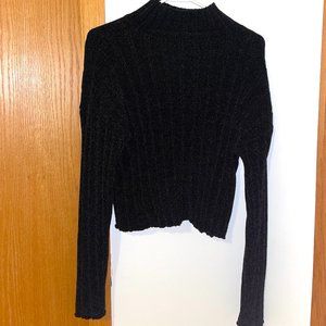 Velvet Black Cropped Sweater